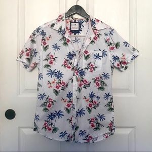 Short-sleeve Colorful Palm Tree Button-up